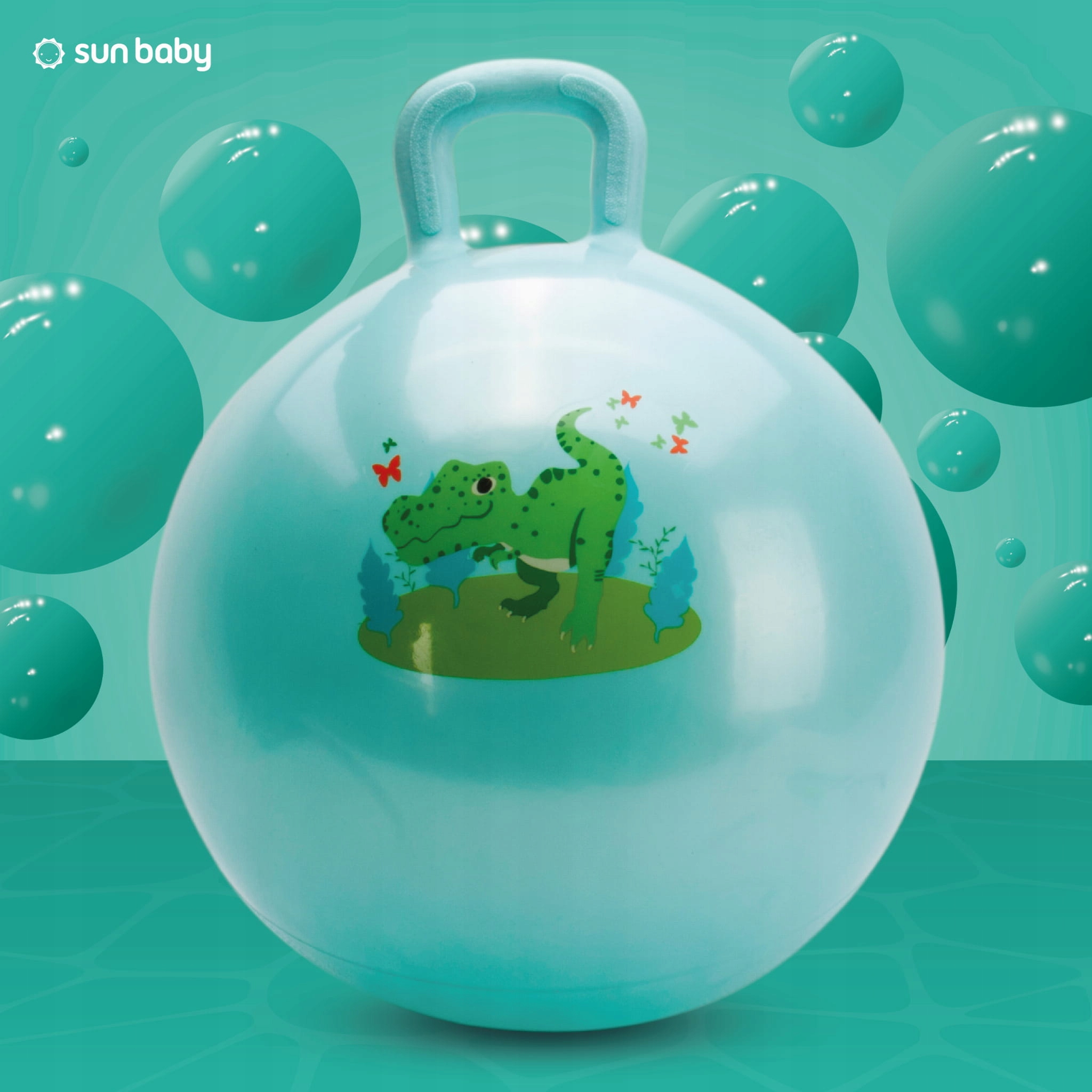 Duża Piłka do skakania Skoczek dla dzieci z pompką niebieski EAN (GTIN) 5907478642051