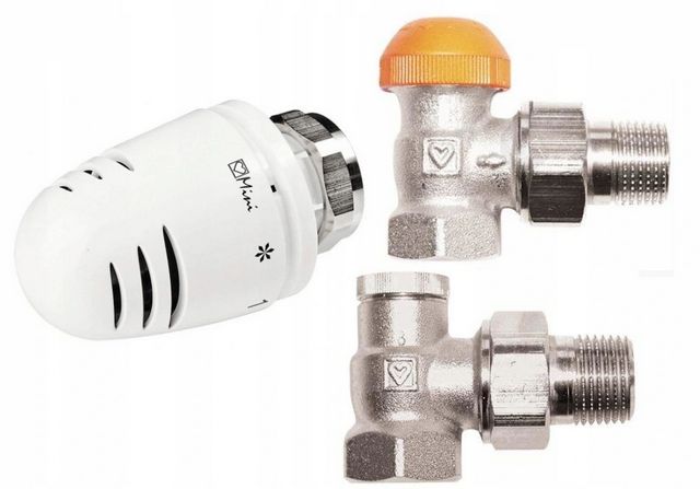 Herz sada: úhlové ventily 1/2" termostatické s krytem uzavírací Hlavička