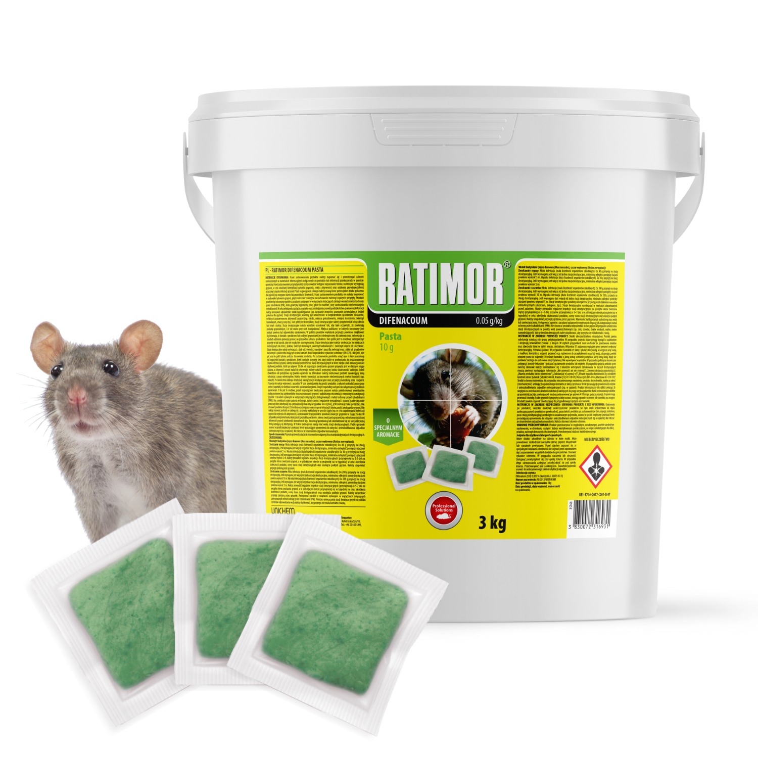 Ratimor Trutka na szczury myszy gryzonie w saszetkach Pasta Difenakum 3kg