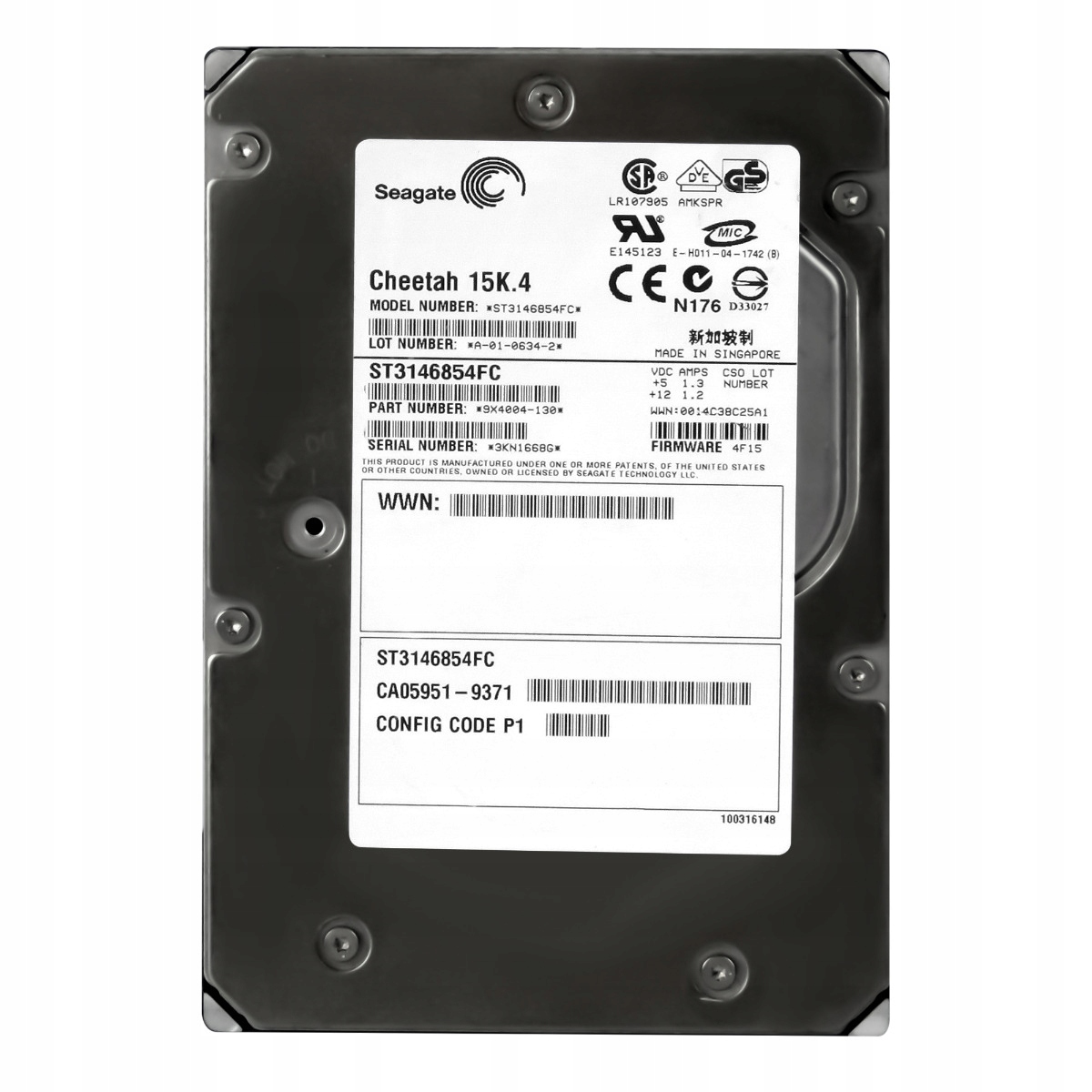Fujitsu CA05951-9371 146.8GB 15K Fc 3.5" Hdd 146,8 Gb, 15 000 ot./min, Fc, 3,5" pevný disk
