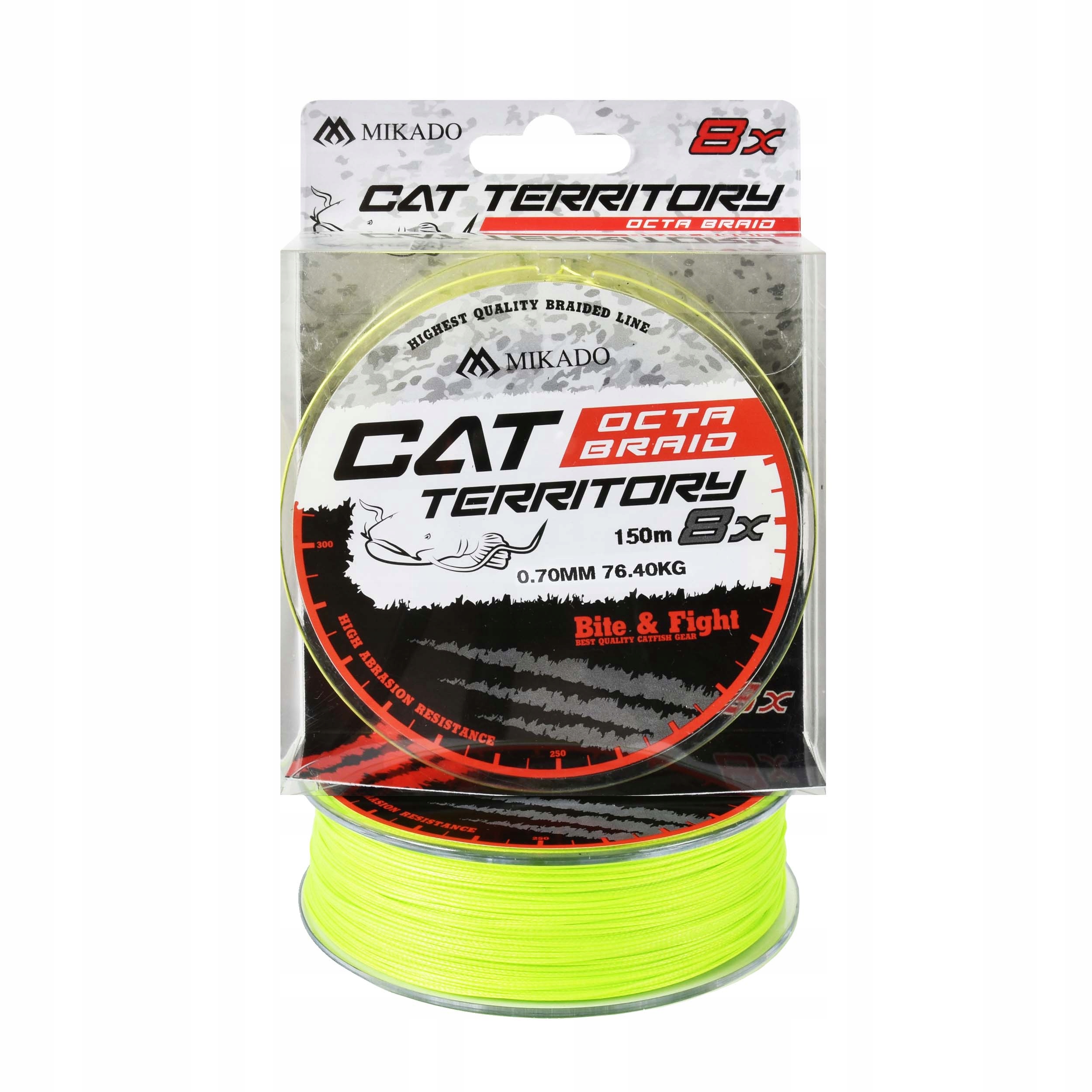 Plecionka sumowa Mikado Cat Territory Octa 0.70mm150m 76,4kg żółta 1szt.