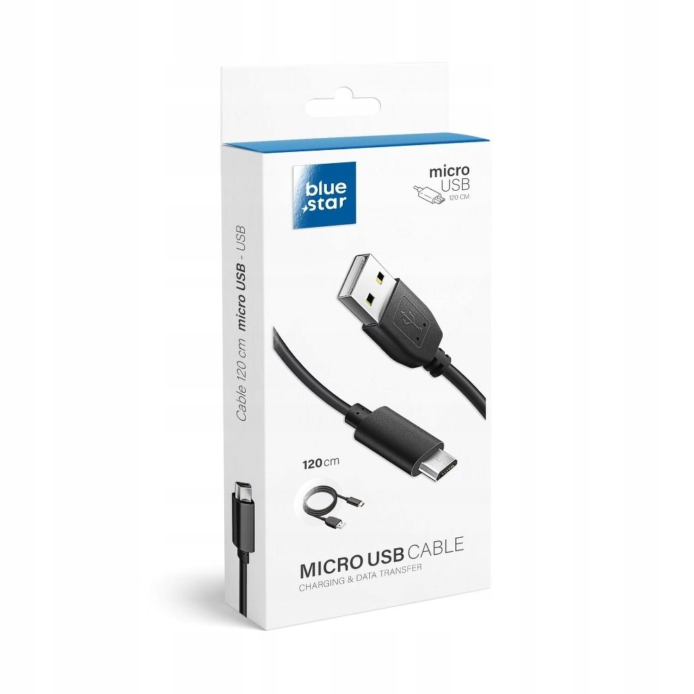 Kabel Usb A do Micro Usb Blue Star Lite 3A 1,2 m czarny