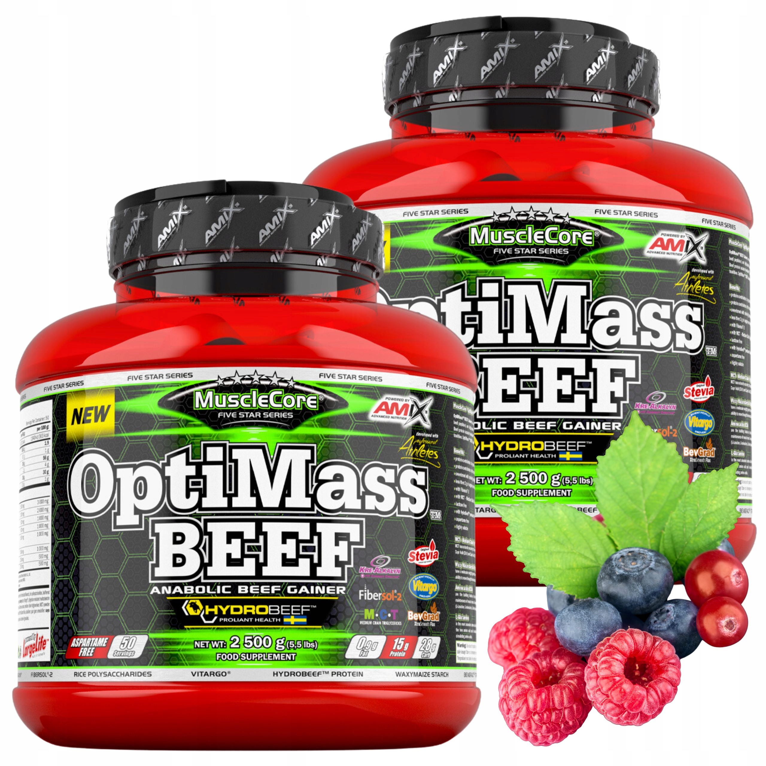 Gainer 5 kg Bez cukru Aminokyseliny Bcaa Hovězí protein L Glutamin Kreatin Mct