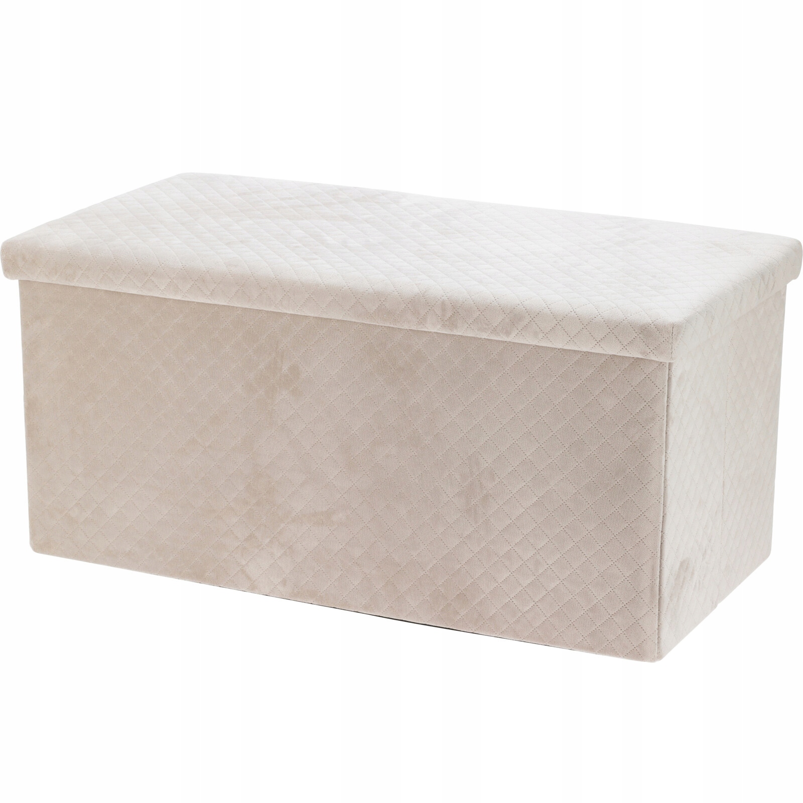 Velurová Taburet S Úložným Prostorem Polyester 76 X 38 X 38 CM, Bílá