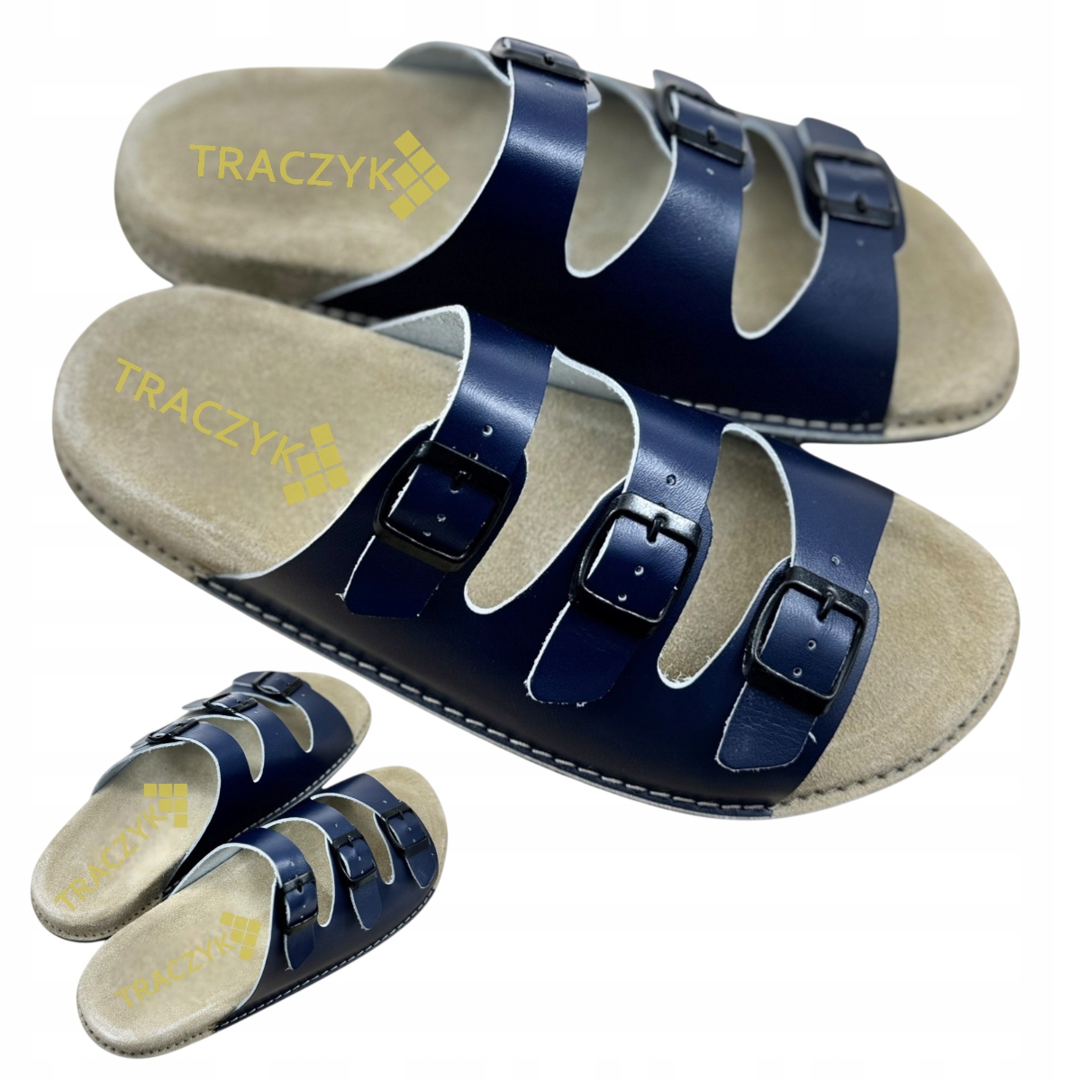 Nazouváky Z Přírodní Kůže, Tmavě Modré, nastavitelné, ortopedické, vel. 40