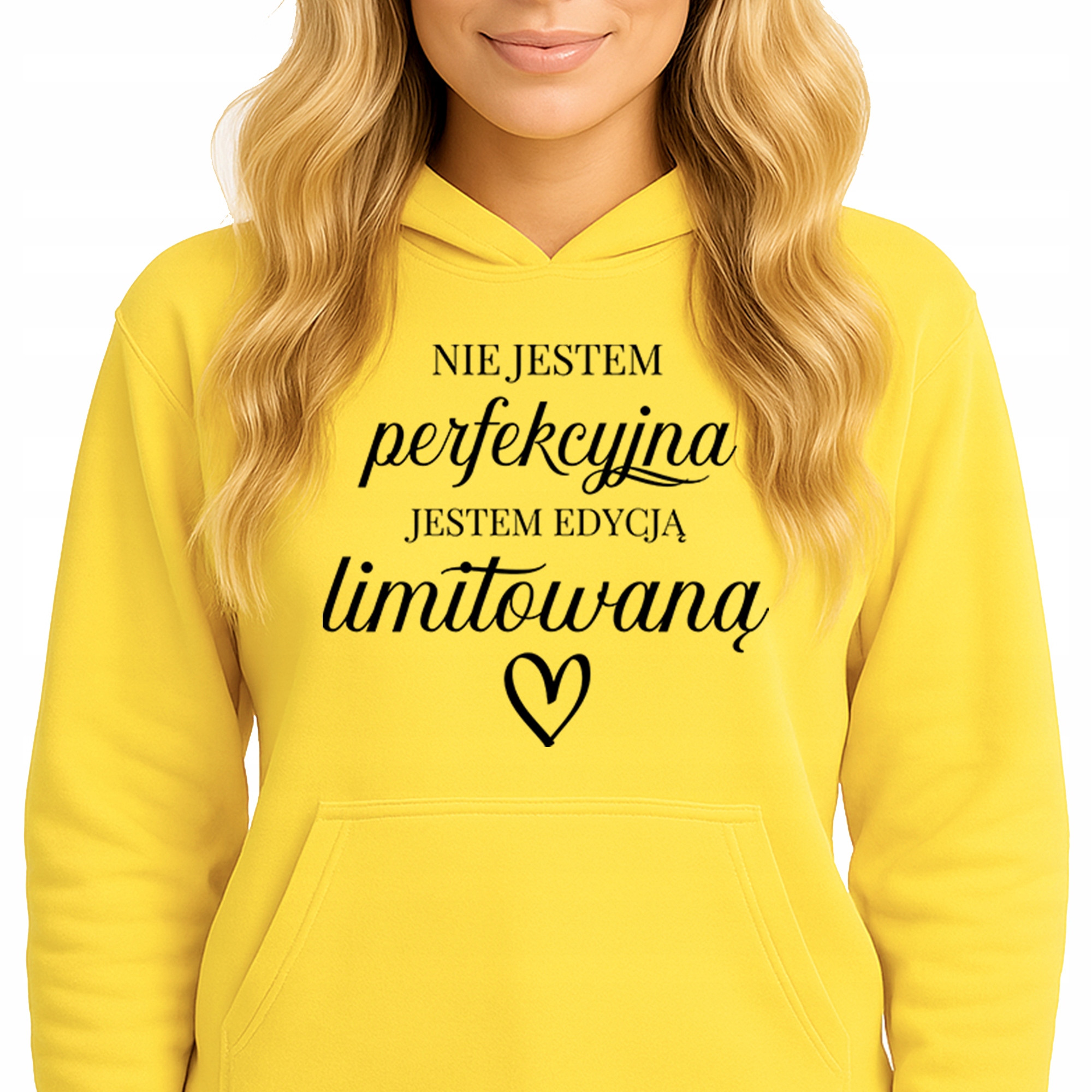 Mikina S Kapucí Žlutá bavlněná mikina Módní Jsem limitovaná edice S