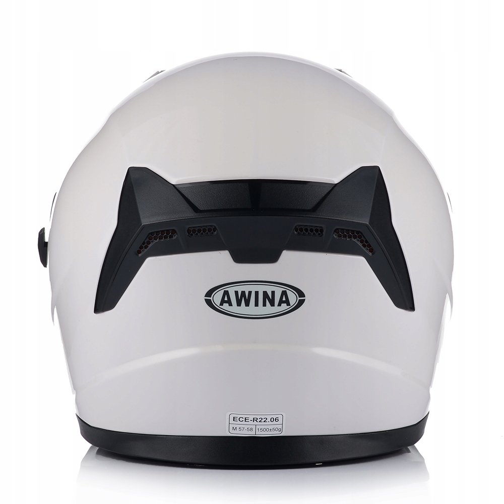 OTWARTY KASK MOTOCYKLOWY BIAŁY POŁYSK SKUTER CHOPPER + BLENDA + INTERKOM Kolor biały