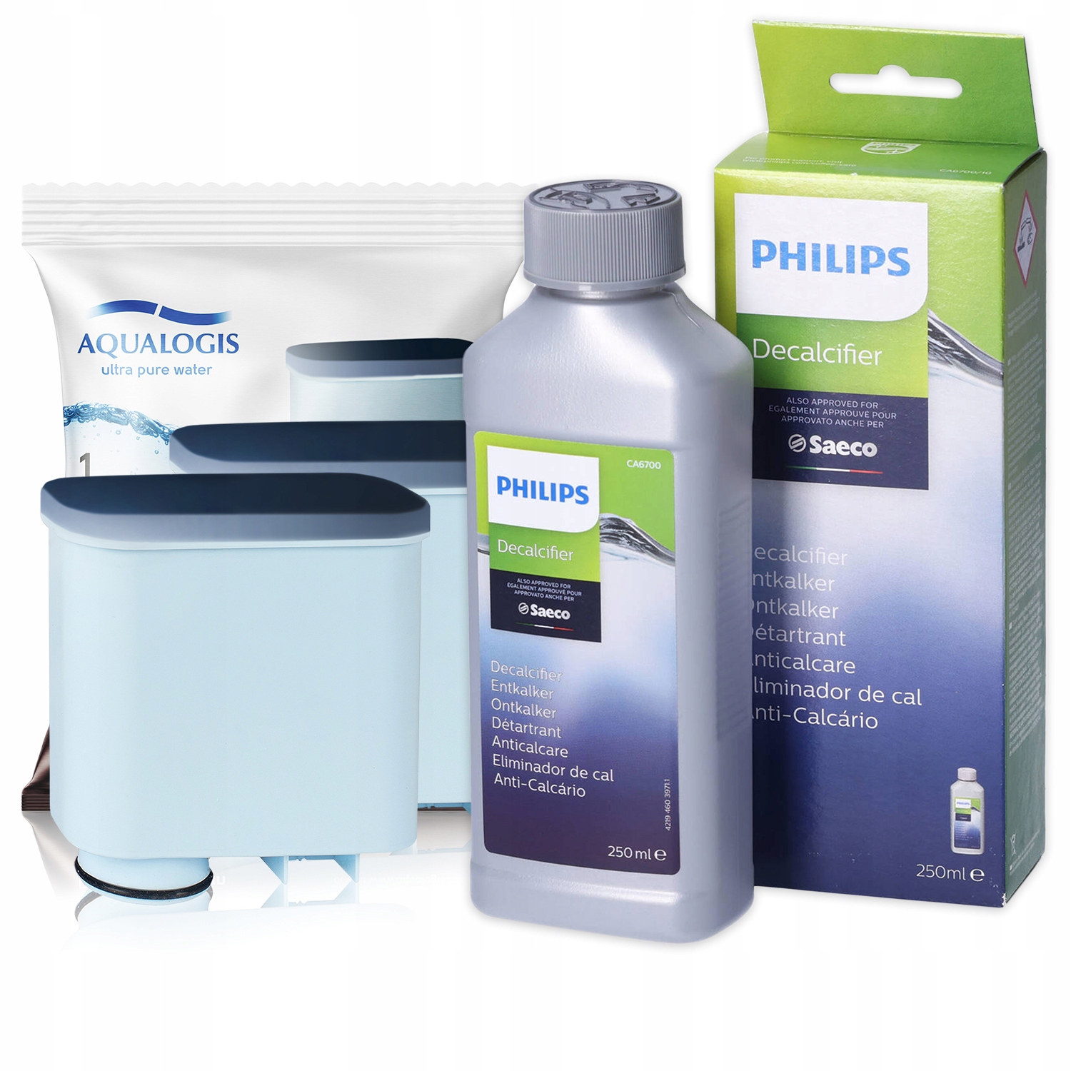 2x Filtr Wody Do Ekspresu Philips Saeco AL-Clean Odkamieniacz 250ml
