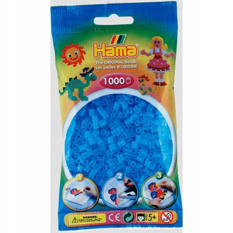 

Hama 207-73, koraliki midi, błękit transparent, 10