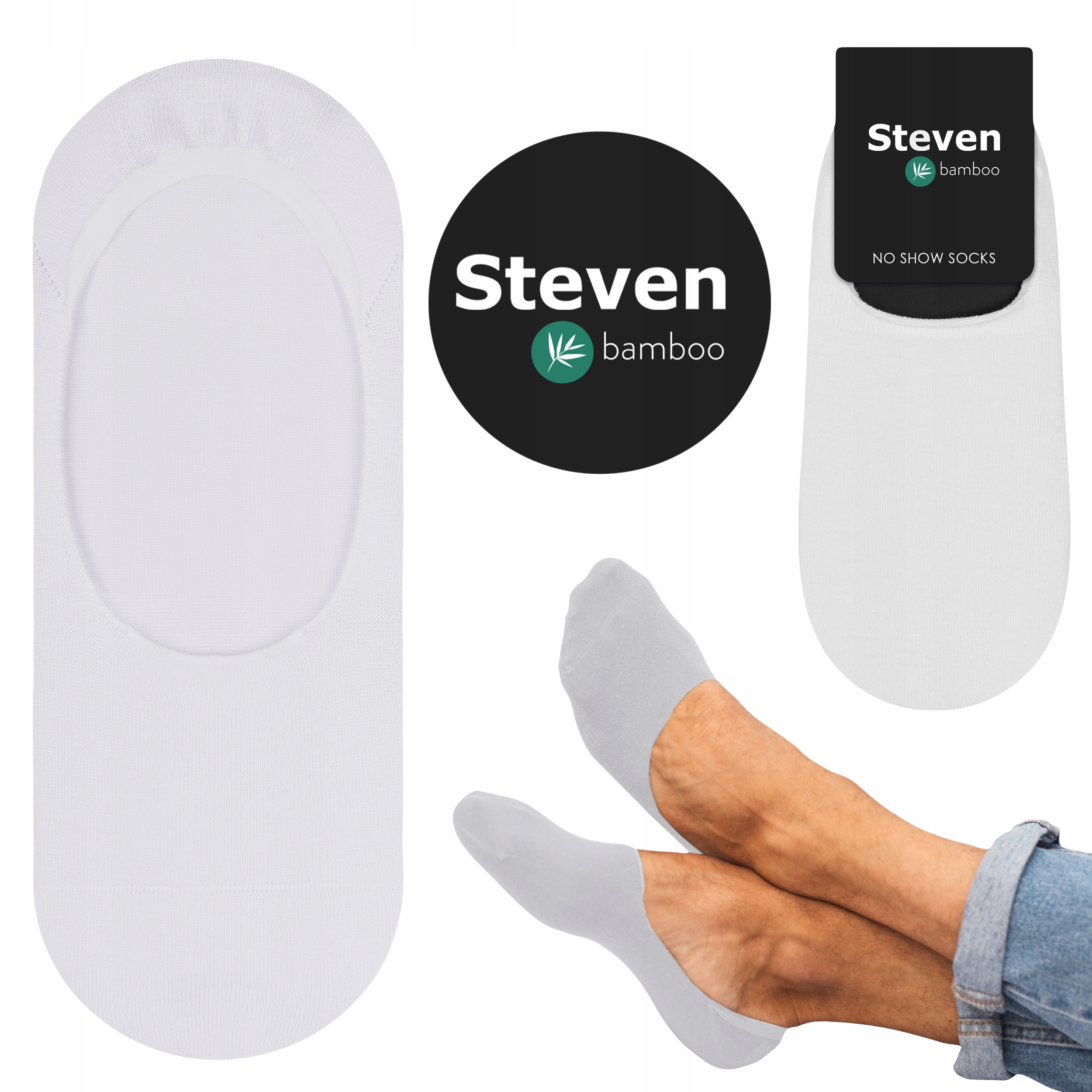 

Steven 036 Mikrostopki Bambus Męskie biały 41-43