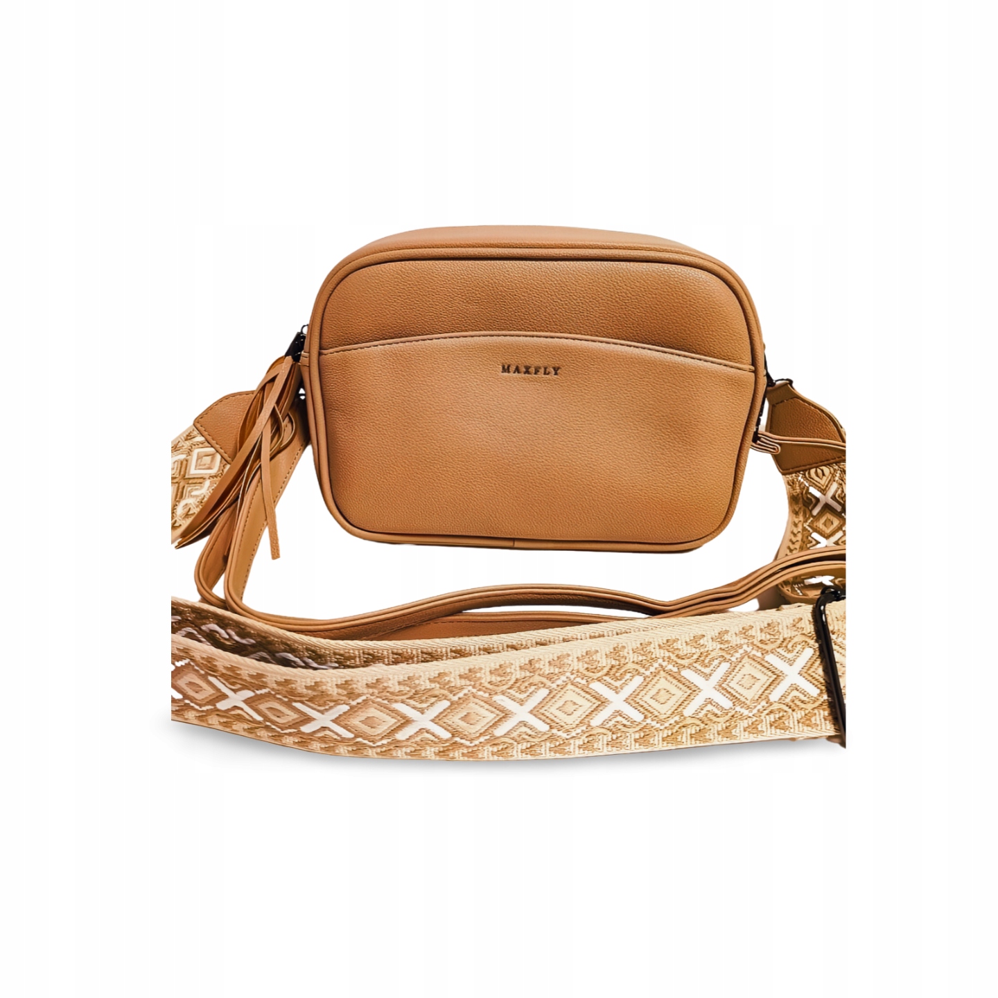 Maxfly torebka kuferek z kieszenią beżowa