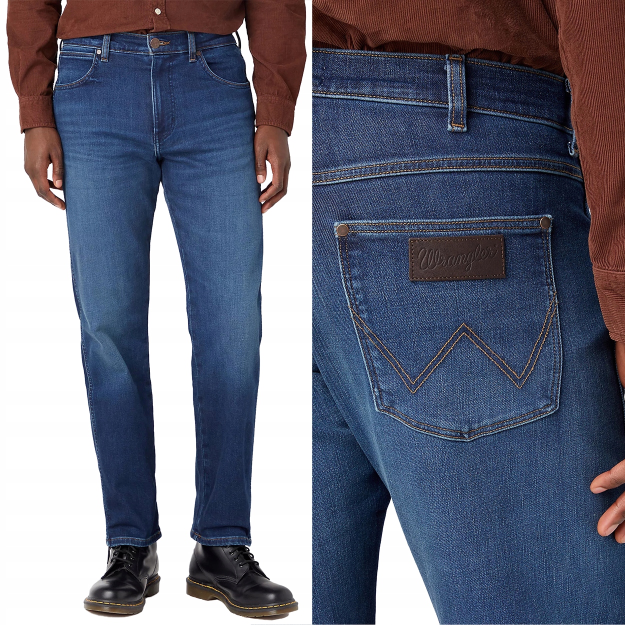 Wrangler Frontier GreenFuzz volné, jednoduché, teplé džínové kalhoty W36 L32