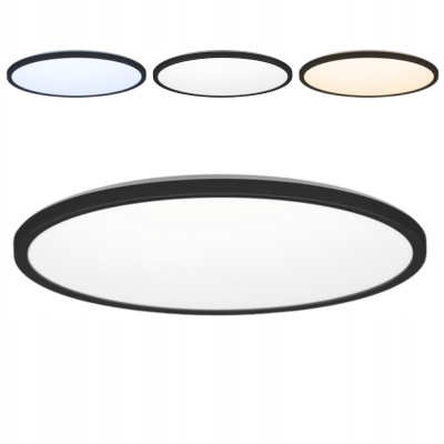Plafon Led okrągły 42cm mocny do łazienki zewnętrzny czarny IP54 3 barwy