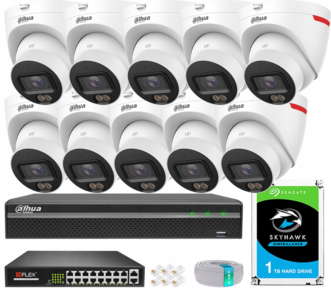 Monitorovací sada 10x Kamera IPC-HDW2449T-S-PRO 4Mpx PoE Aplikace