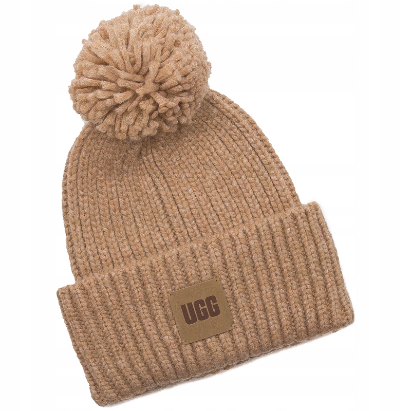 Czapka Ugg 20165 Cam Chunky Beanie Pompon Camel