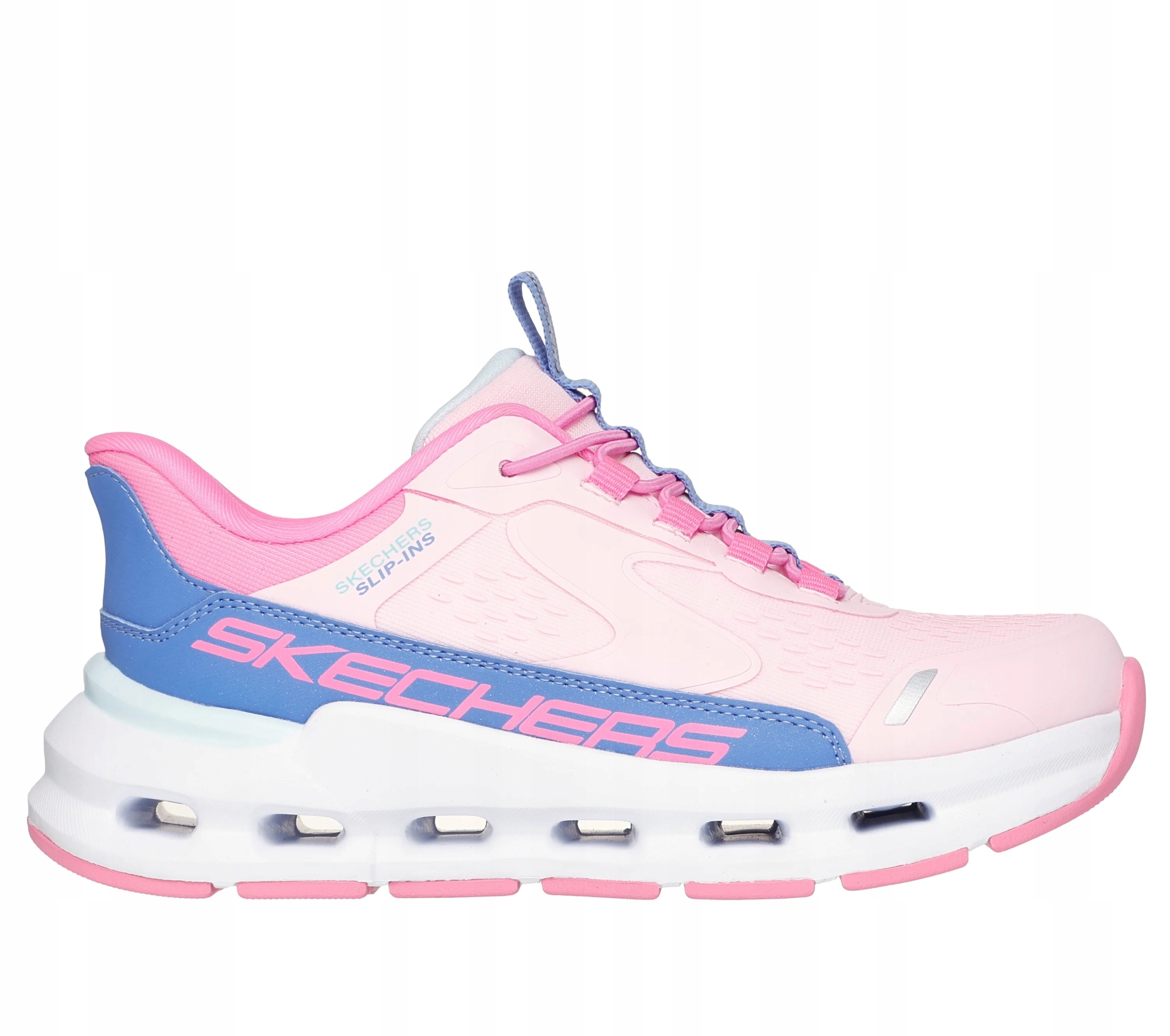 Buty młodzieżowe Skechers Slip-ins: Glide-Step Vista Lane różowo/niebiesk