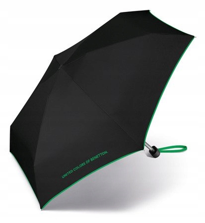 

Benetton Parasolka Czarna Z Zielonym Mała W Etui