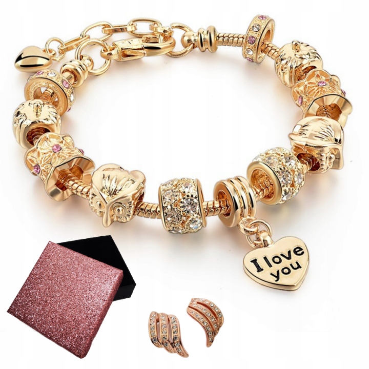 

Bransoletka Modułowa Złota Pandora Charms +gratisy
