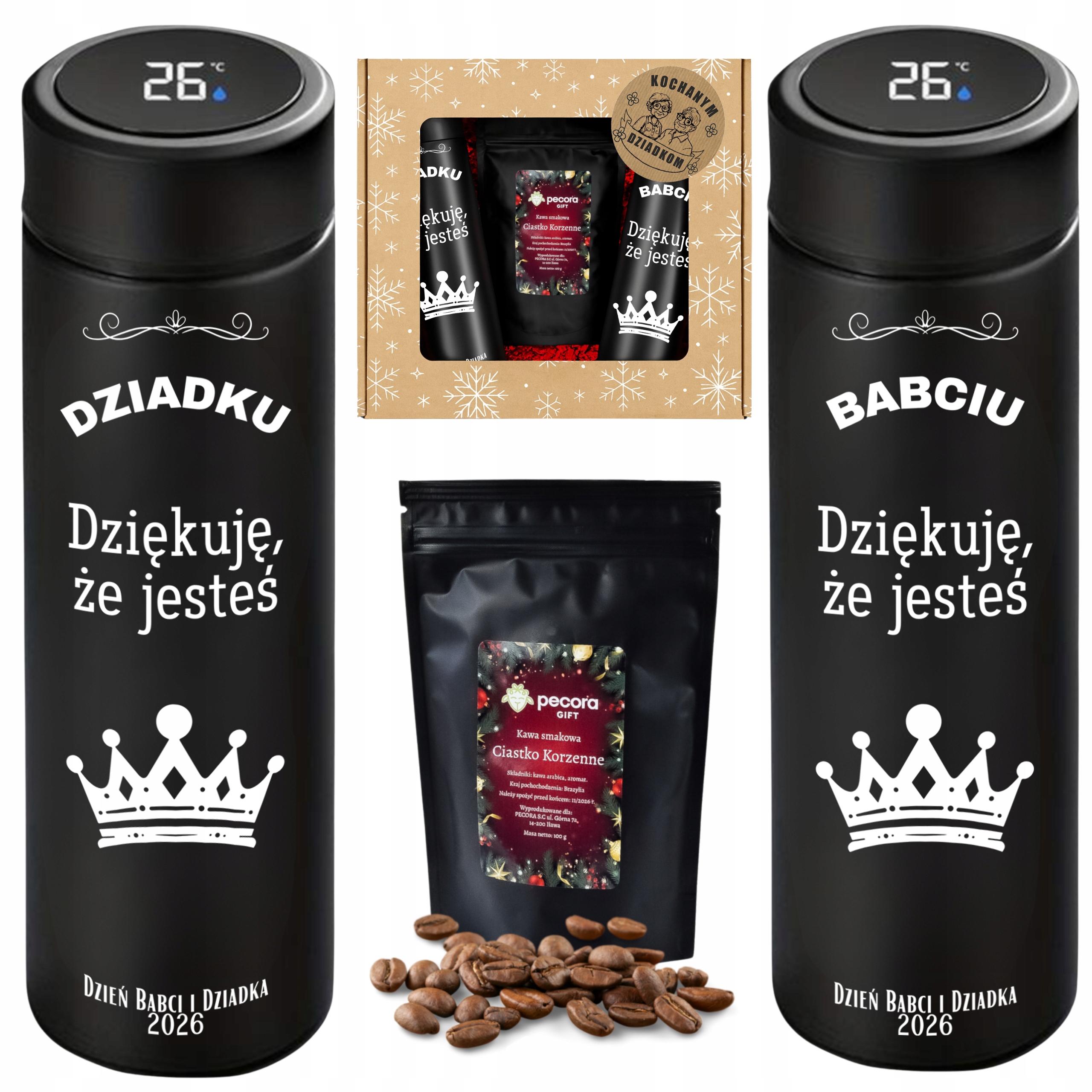 Termohrnek s gravírováním termoska Led+káva Dárek Pro Babičku A Dědečka