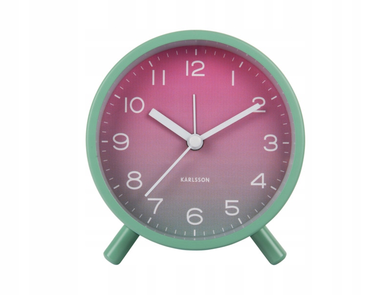 Budík, zelené stolní hodiny na stůl, do kuchyně, ložnice Gradient
