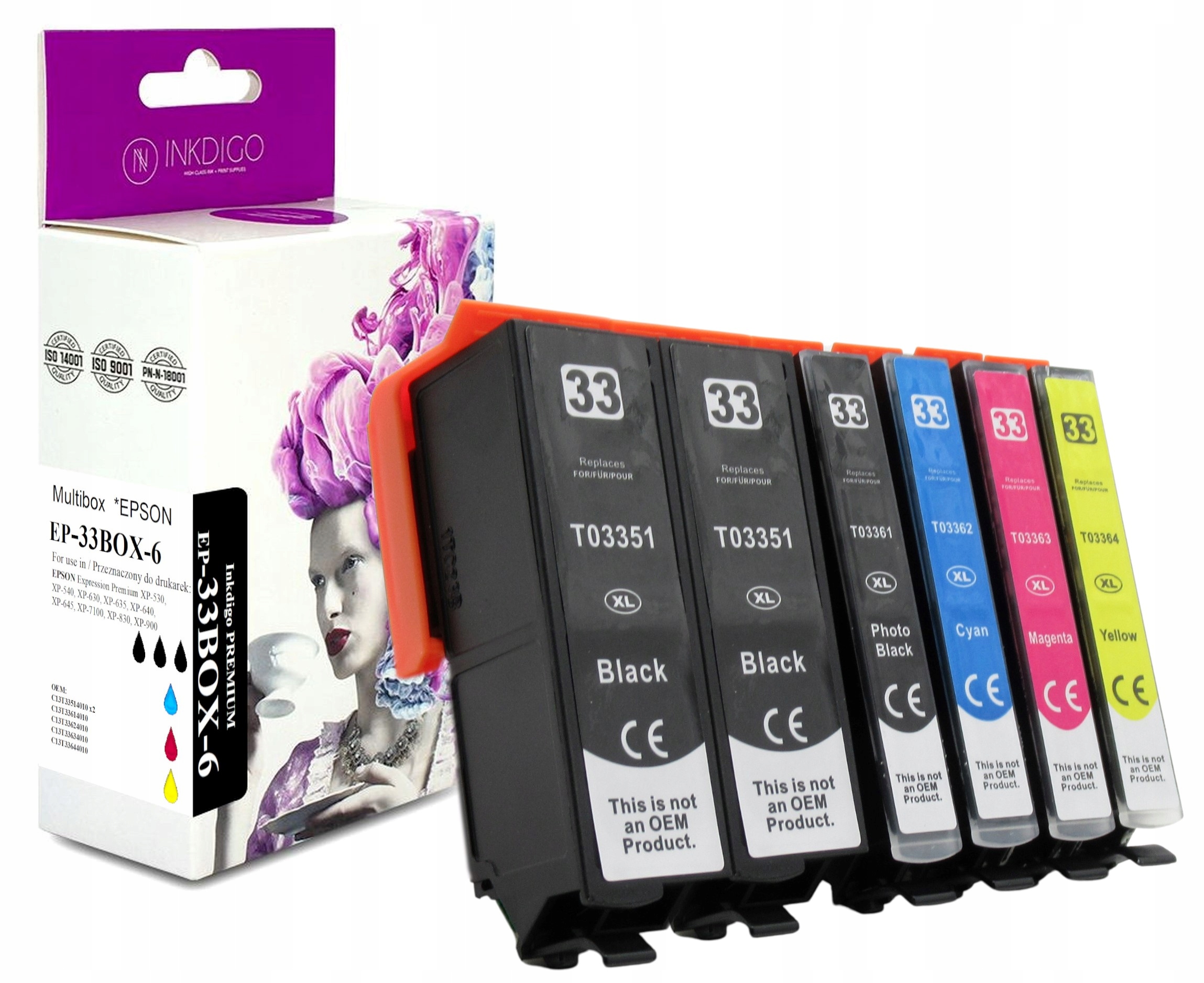 

6x Tusz zamiennik do Epson XP-530 XP-540 XP-640