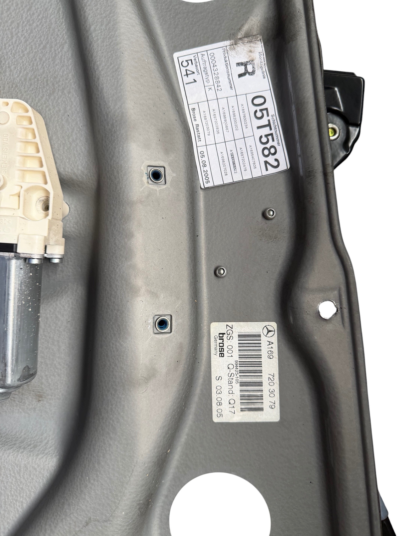 window regulator right front MERCEDES W169 KOMPLET