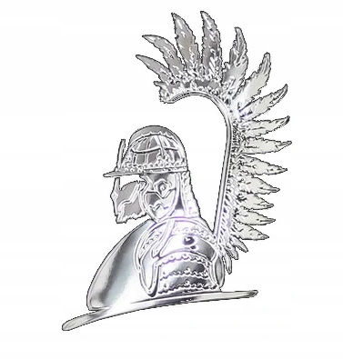 Naklejka Husaria Husarz Huzar Konny Rycerz Chrom Połysk 6x4,5 cm niklowana