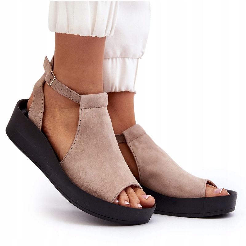 Dámské Semišové Sandály Zazoo 2914 Béžové 40