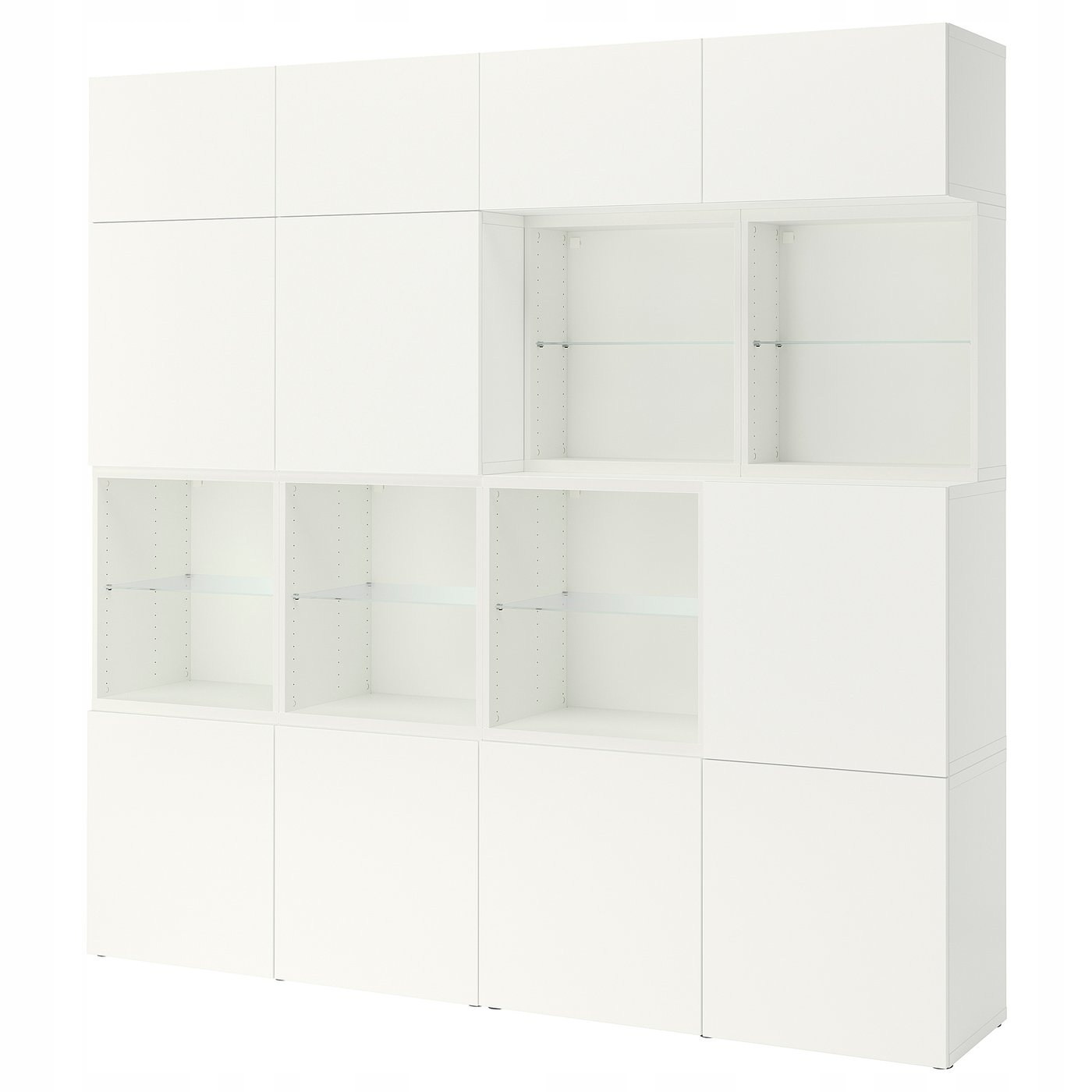 Ikea Besta Kombinacja z drzwiami, biały/Lappviken biały, 240x42x231 cm