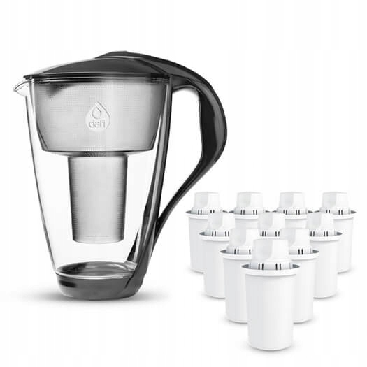 Set skleněná konvice Dafi Crystal Led 2 l grafitová 10 náplní Classic