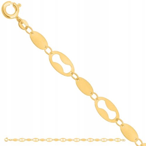 Náramek ze zlata 585 z plechových fantazijních prvků jako dárek