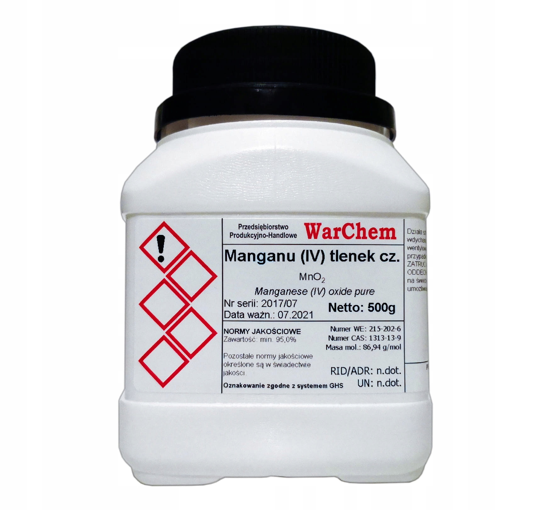 

Dwutlenek Manganu 500g Warchem [47696]
