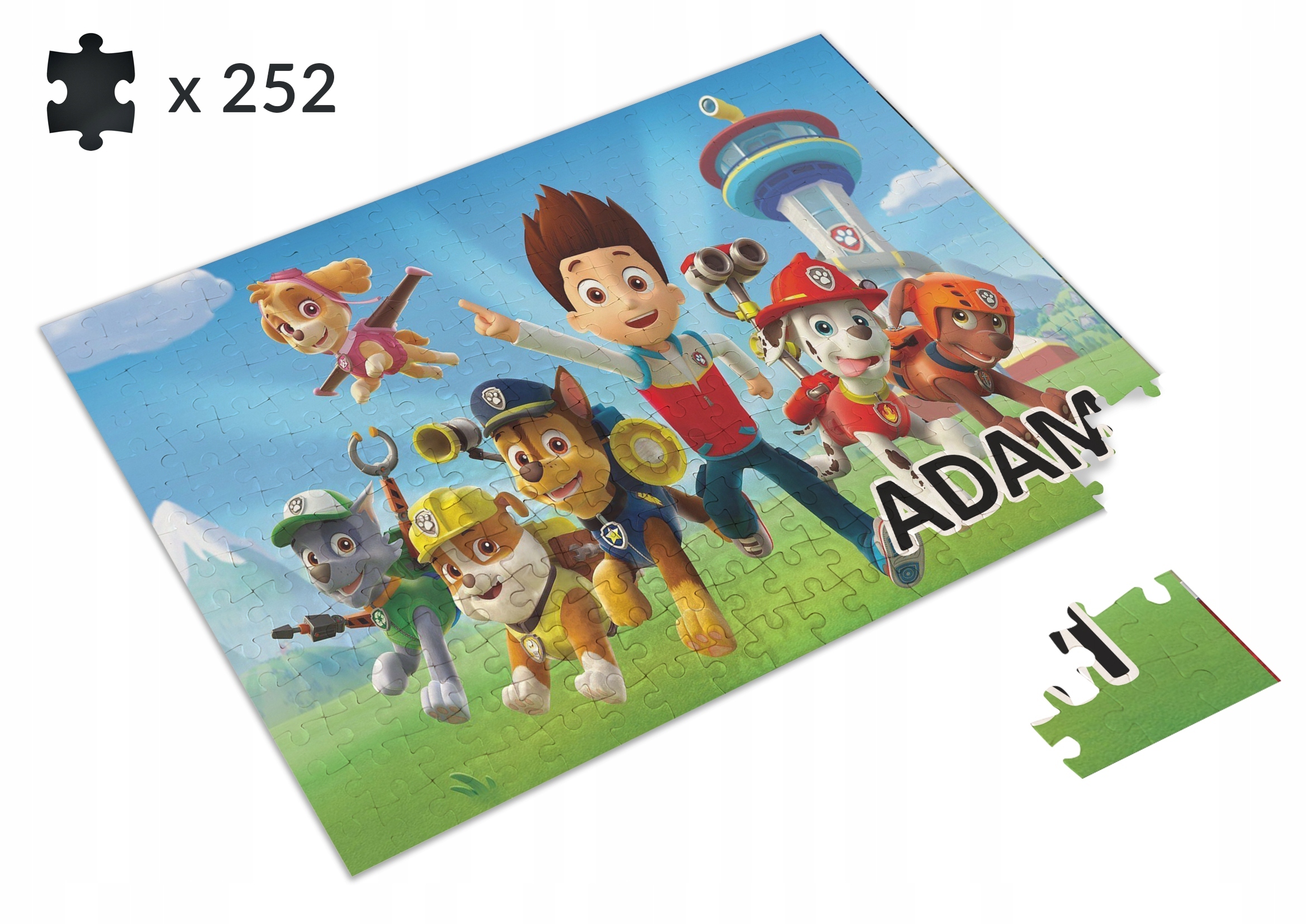 PUZZLE PSI PATROL PAW PATROL +IMIĘ GRATIS 252 EL.