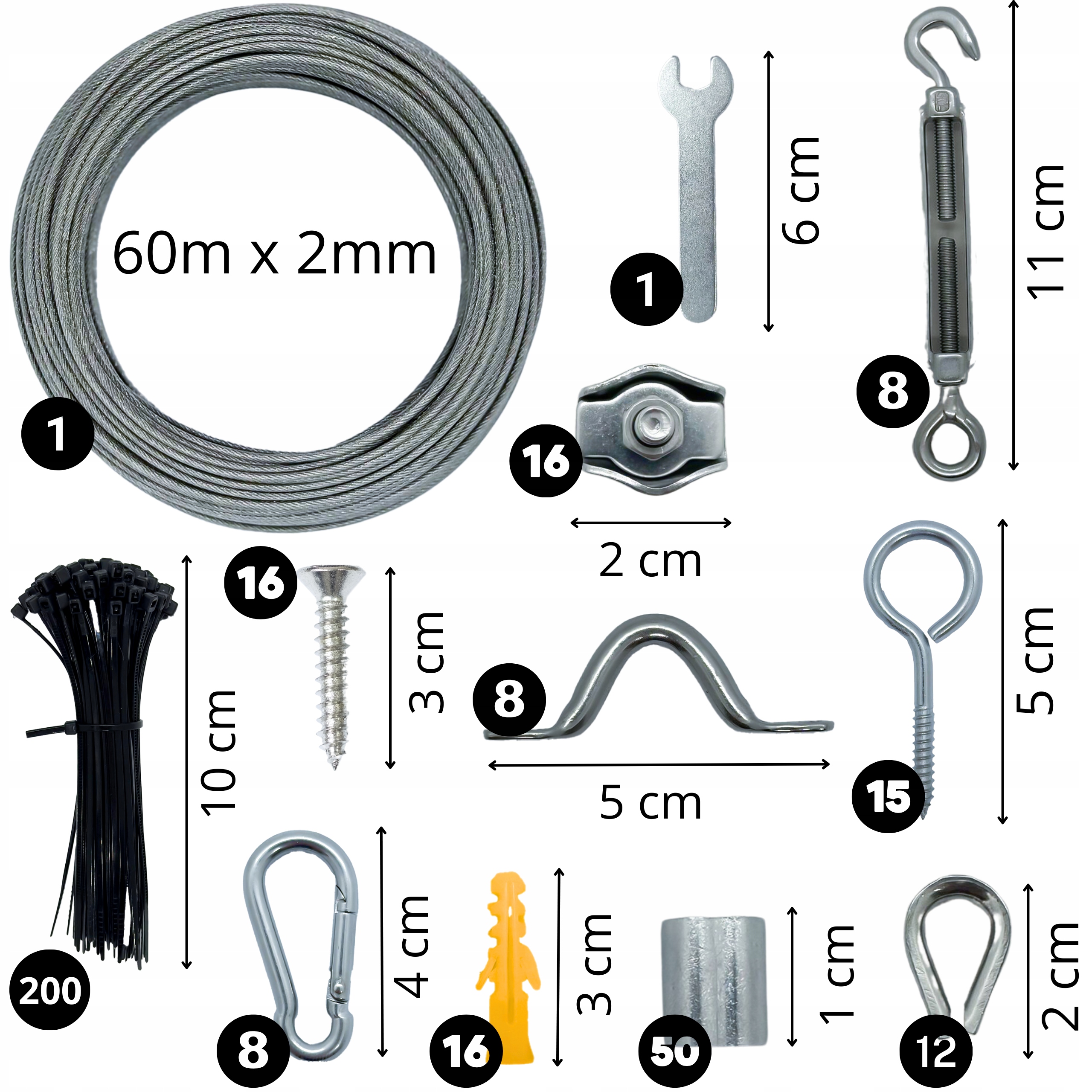 LINA LINKA STALOWA NIERDZEWNA 60M 2MM 156W1 WYTRZYMAŁA MOCNA EAN (GTIN) 5905884119464