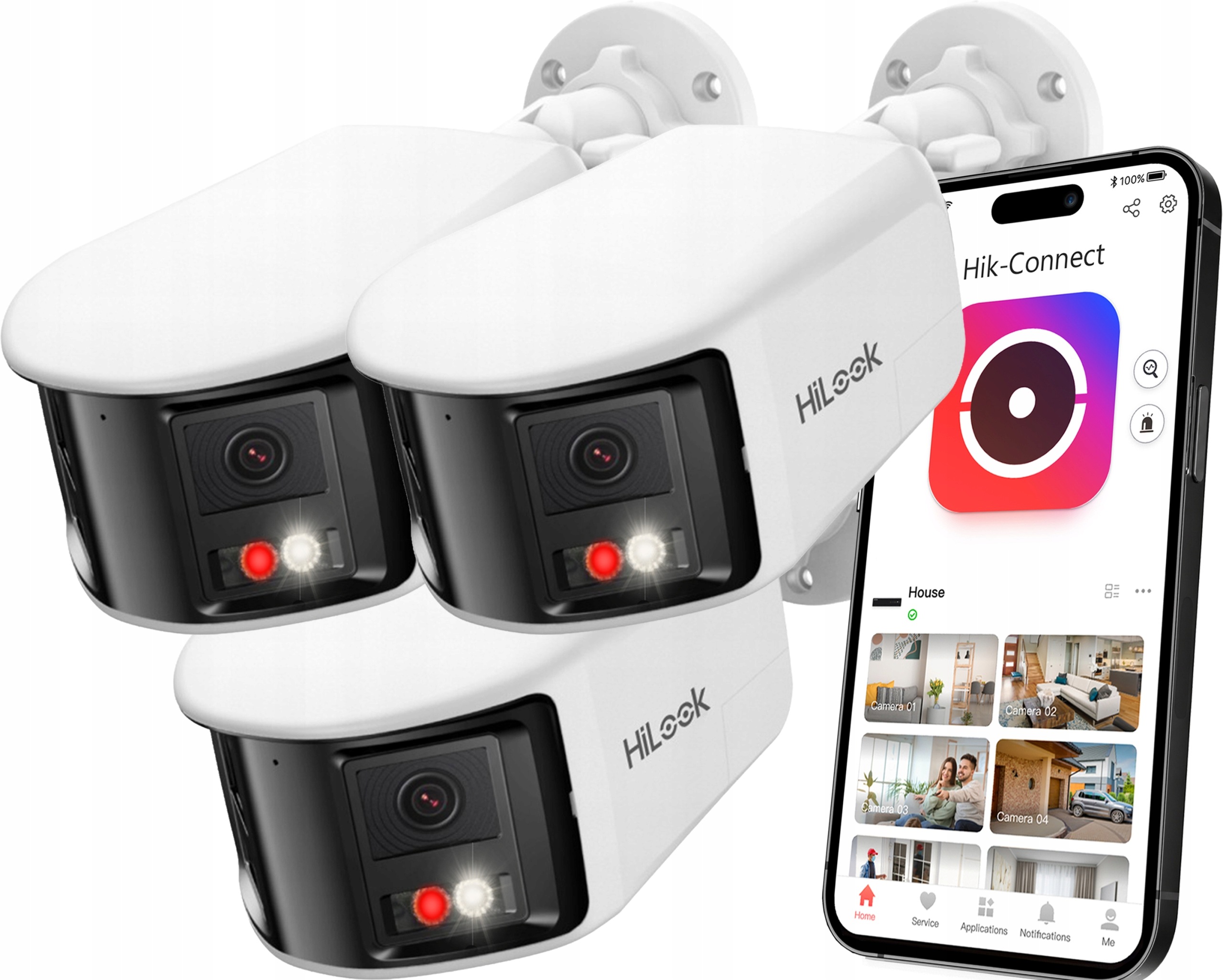 Kamera 3x Ip 8MPx Panoramatická IPC-B480HAD-LUF/SL Dual Lens 180° HiLook PoE