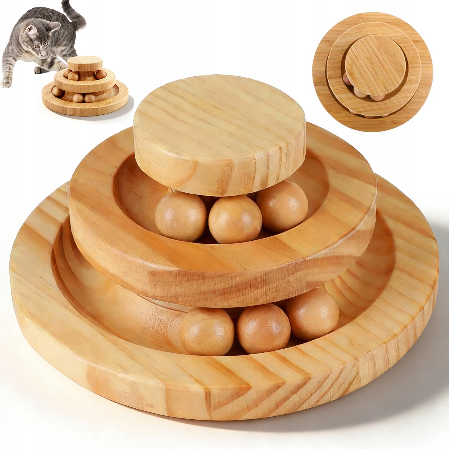 Levně věž s míčky hračka pro kočky interaktivní pro mysl těla