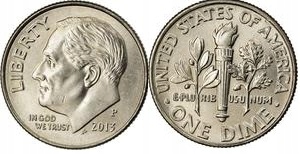 10 centów USA (2013) - Franklin Roosevelt Mennica Philadelphia