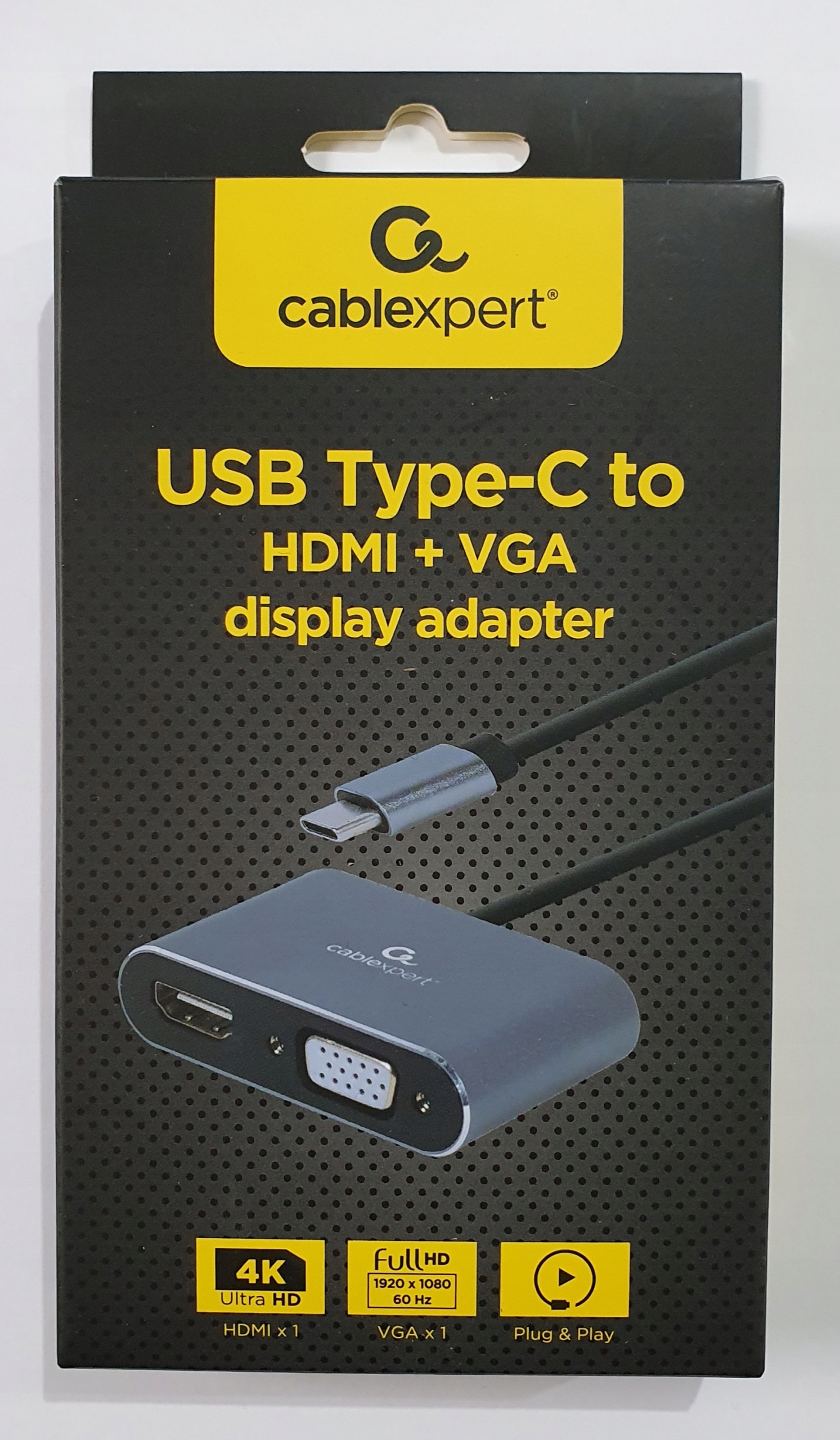 GEMBIRD Adapter TYP-C USB-C na HDMI 4K i VGA Kod producenta A-USB3C-HDMIVGA-01