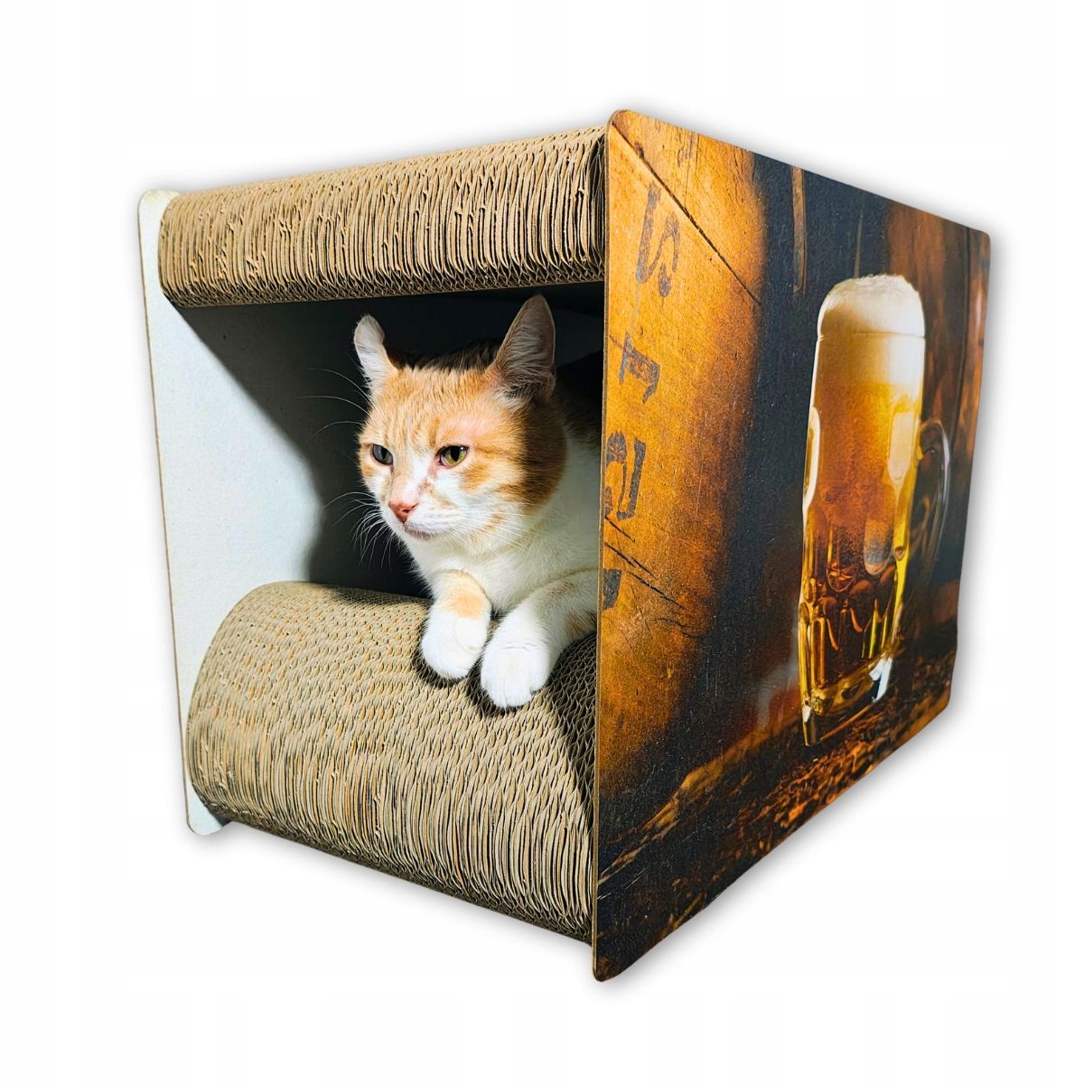 Levně Kartonový Pelíšek pro kočky Beer Velký Obdélník Mruu&Pruu