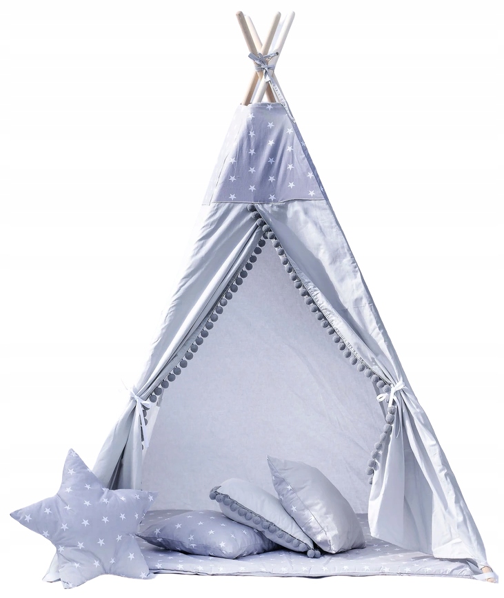 Палатка для детей TIPI ПОМПОНОМ+СТАБИЛИЗАТОР СТОЙКИ