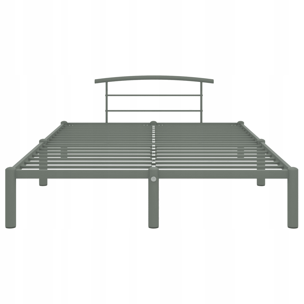 vidaXL Rama łóżka, szara, metalowa, 120 x 200 cm