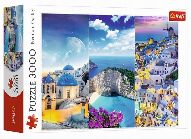 Pejzażowe Puzzle konturowe Krajobraz skomplikowane Grecja 3000 Elementów