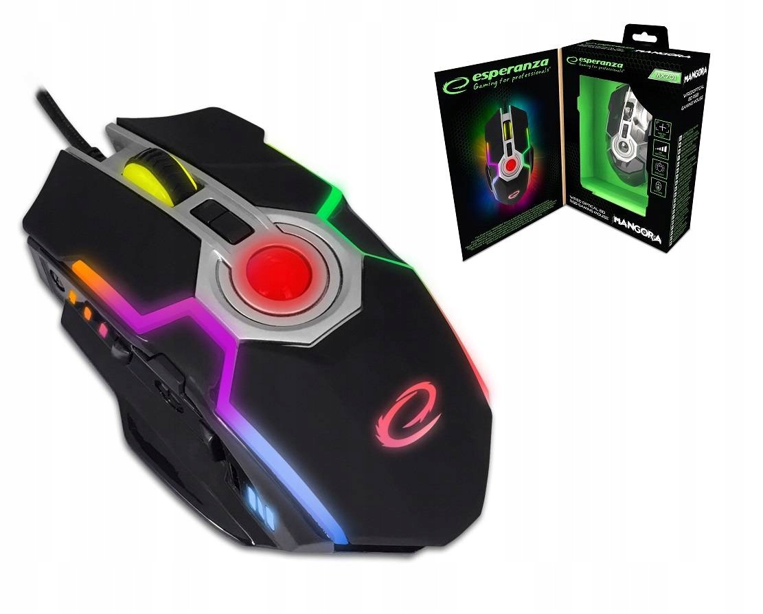 

Gamingowa Myszka Z Podświetleniem Rgb 7200DPI Fire