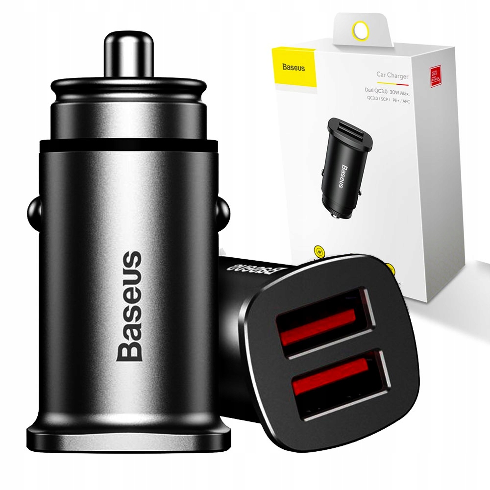 

Baseus Szybka Ładowarka Samochodowa 2x Usb Qc 30W