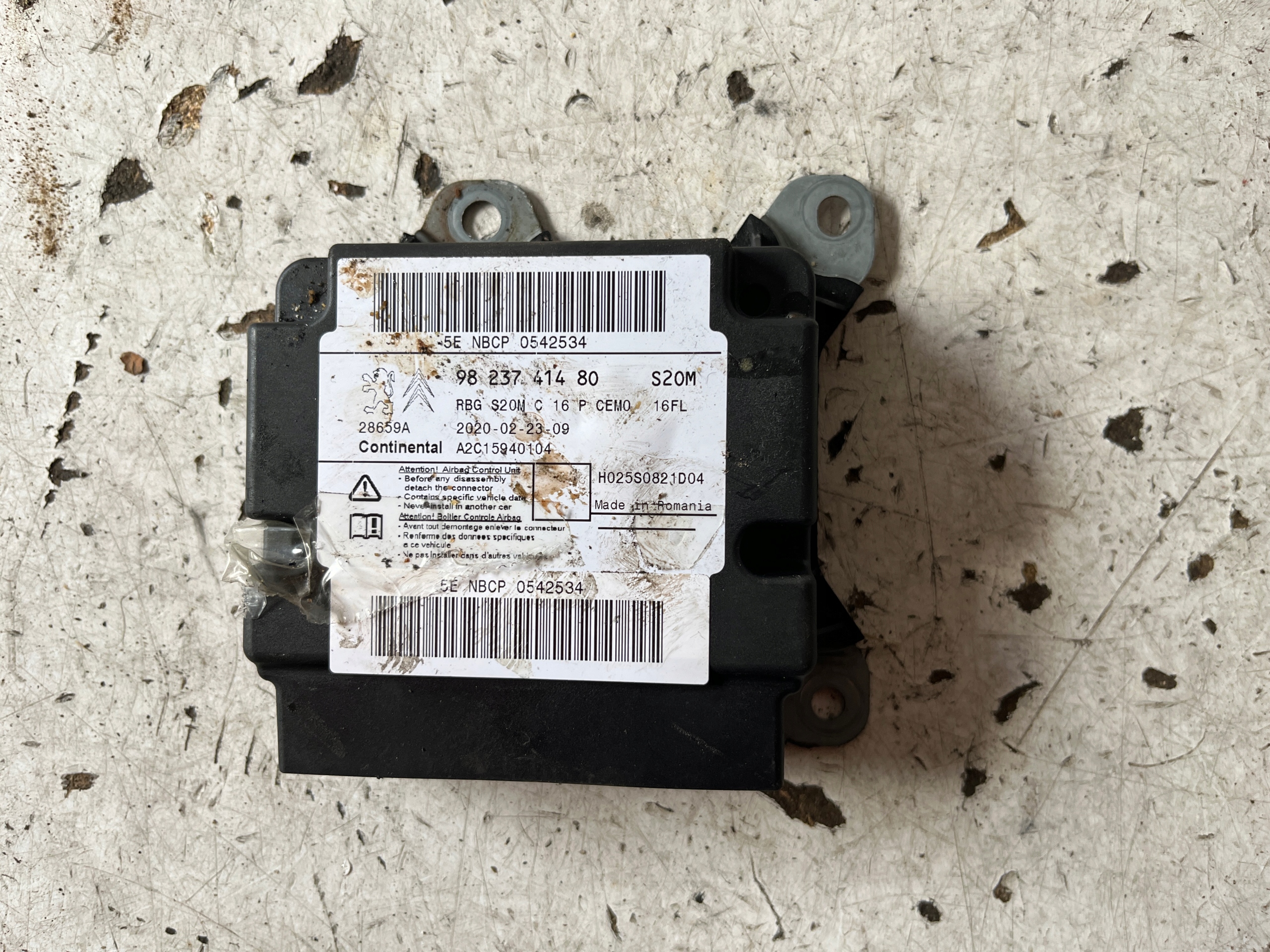OPEL CORSA F SENSOR modulo airbag 9823741480