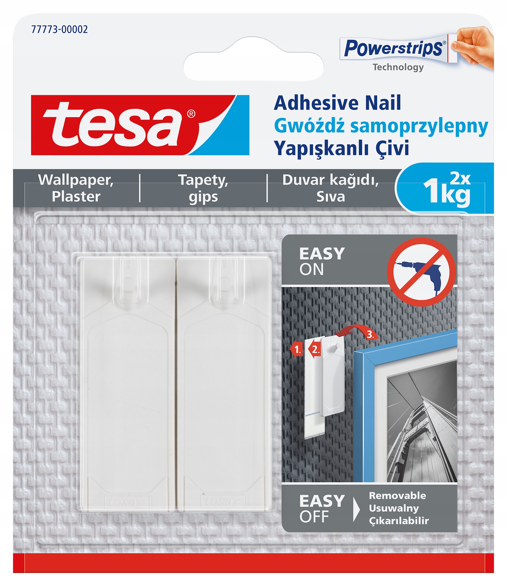 

Gwóźdź samoprzylepny do tapet Tesa 2 szt ; 1 kg