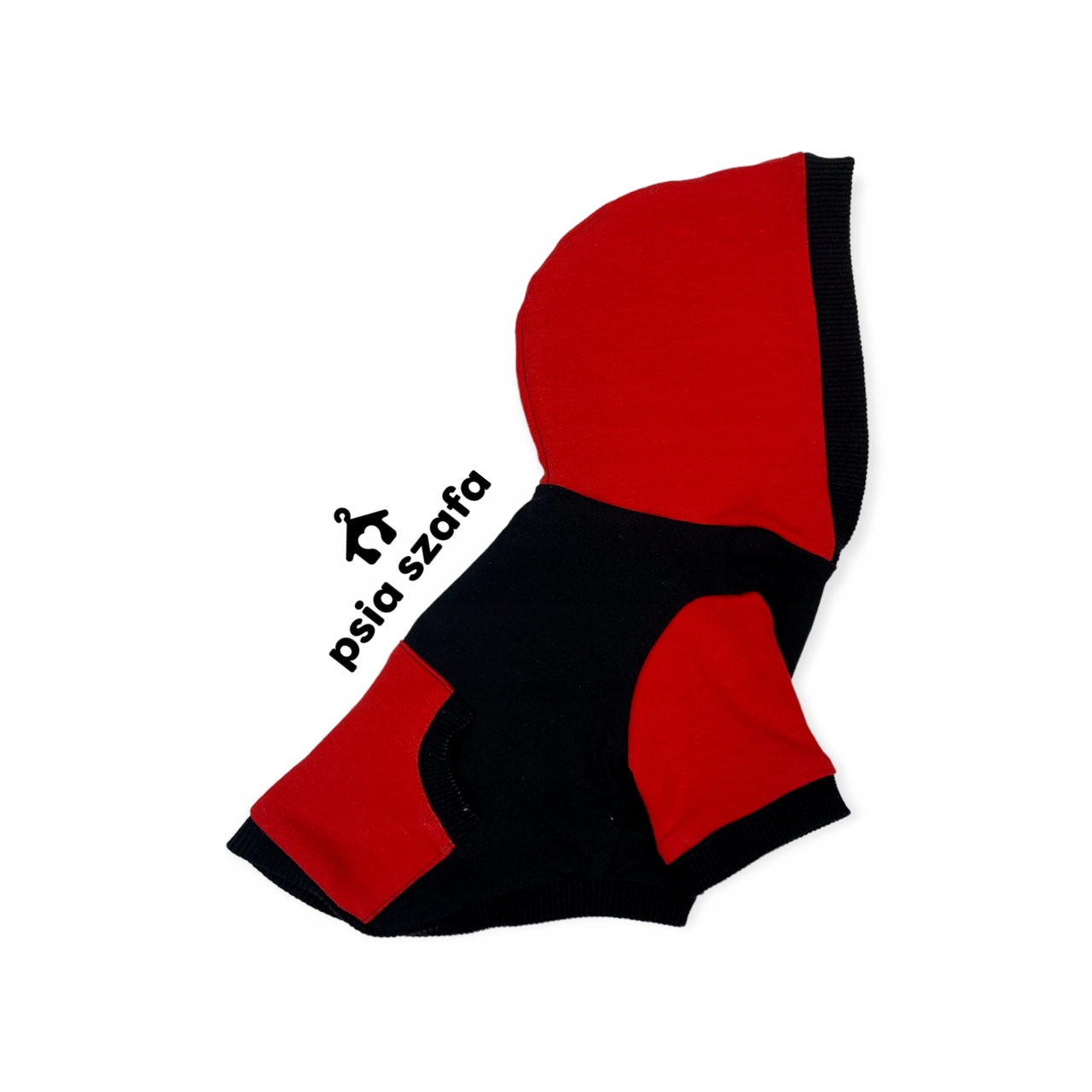 Levně Mikina pro psa s kapucí Černo-červená L