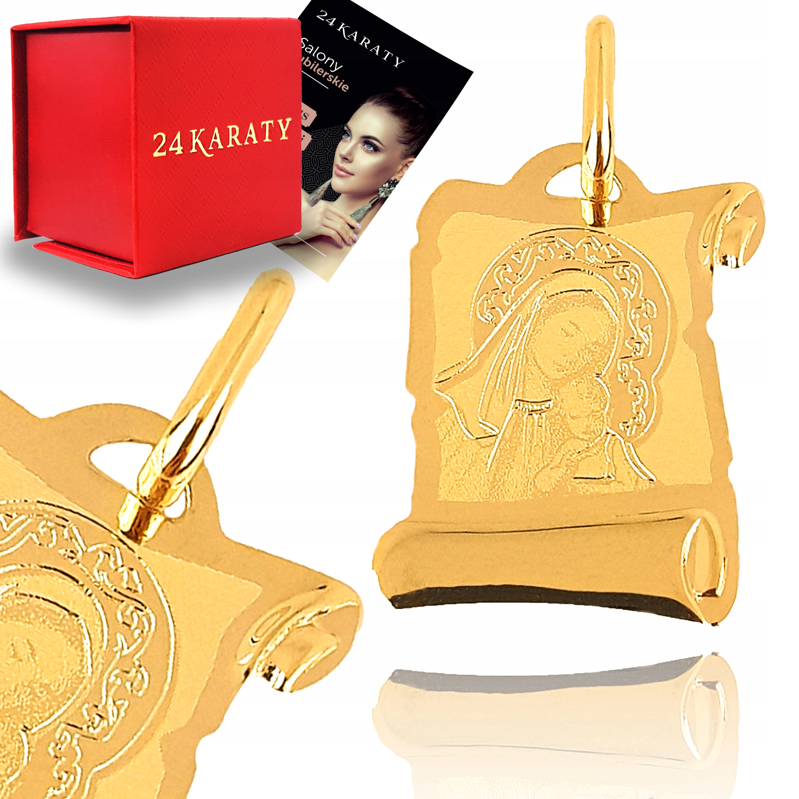 ZŁOTA ZAWIESZKA MEDALIK PAPIRUS pr. 585 PREZENT