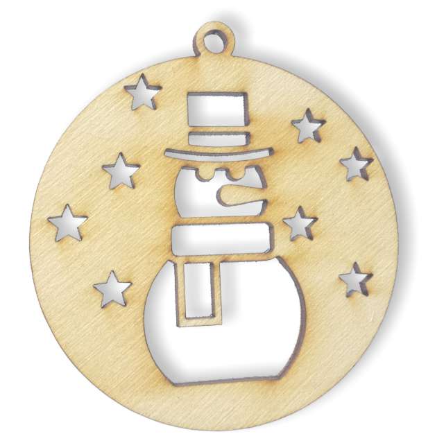 

Bombka bałwanek zawieszka drewniana Decoupage 7 cm