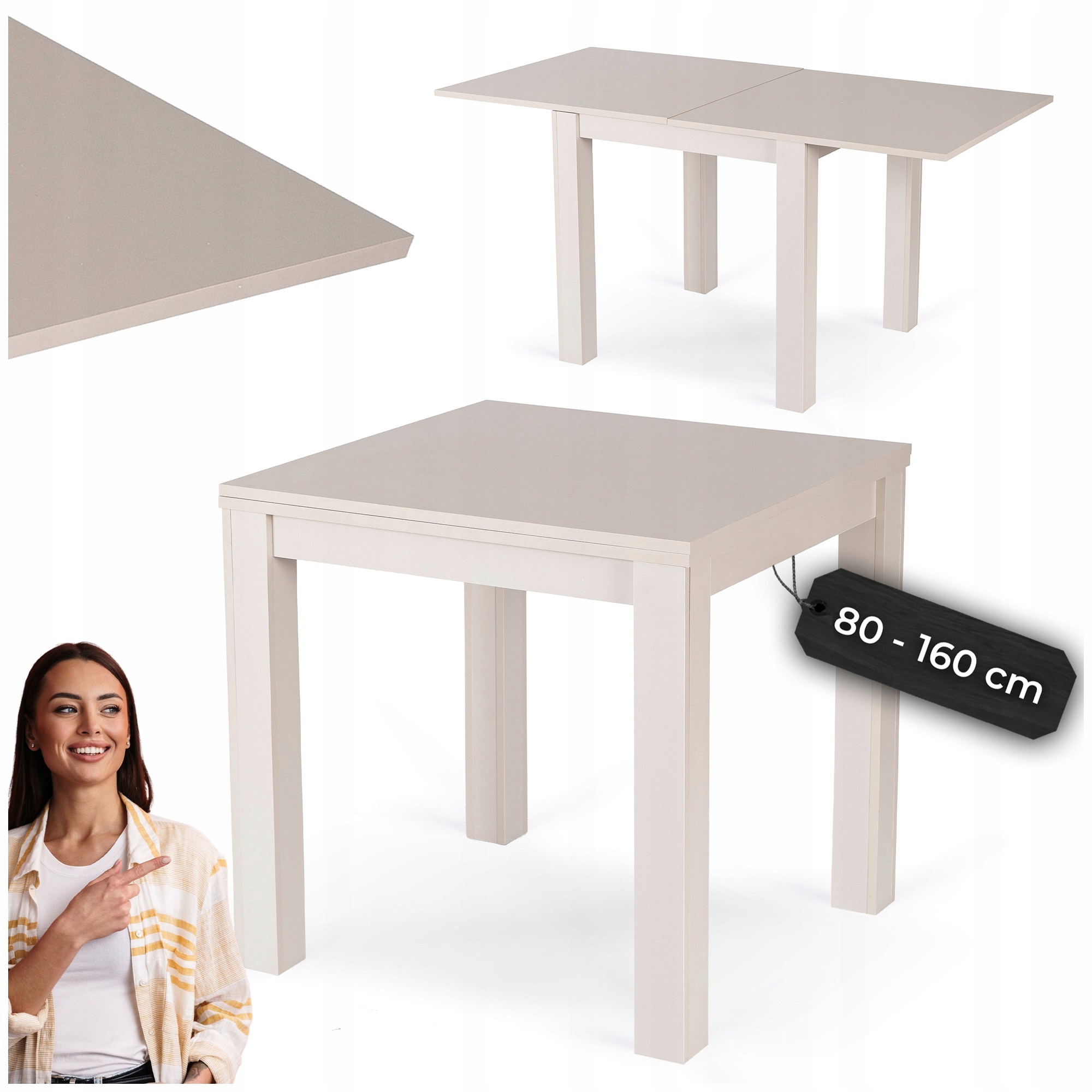 Rozkládací kuchyňský stůl Kašmír do jídelny v obývacím pokoji Max 80-160